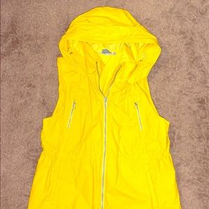 Yellow rain vest, Athleta